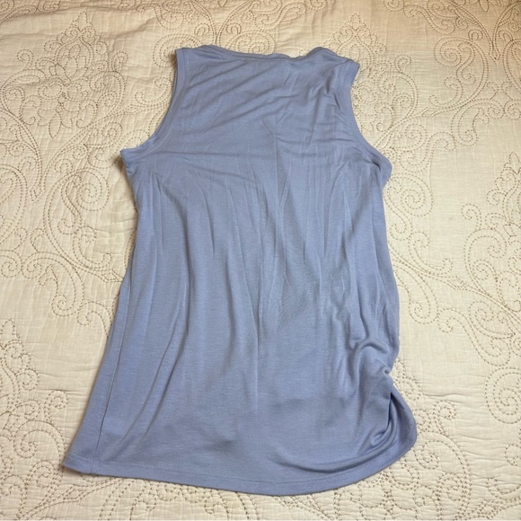 Athleta blue gathered jersey knit tank top - Picture 3 of 8